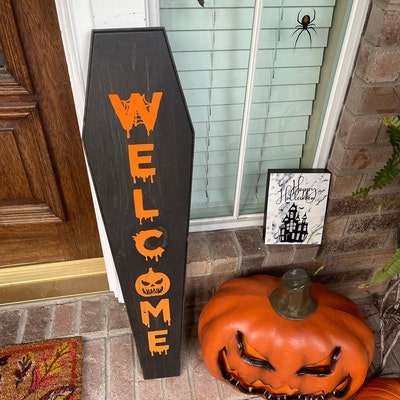 Coffin/ Halloween Welcome Sign 3ft - Etsy