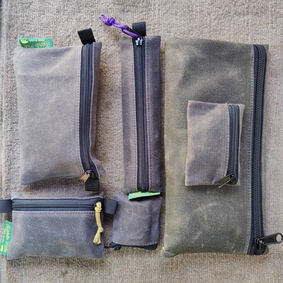 Micro Zip Pouch / Waxed Canvas - Etsy
