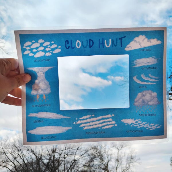 Cloud Hunt Printable: Nature Learning for Kids (digital Download) - Etsy