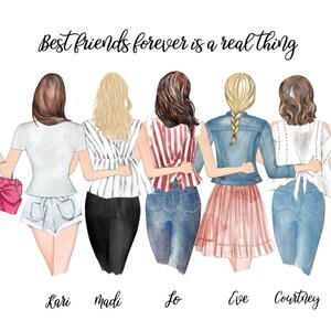 4 Personalized Best Friend Print, Best Friend Gift, Birthday Gift ...