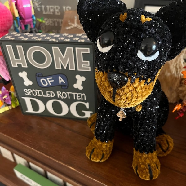 Crochet Pattern Dog/ Amigurumi Rottweiler Puppy Tutorial/ Stuffed Dog ...