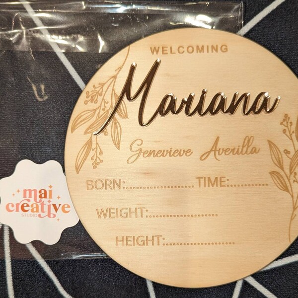 Birth Announcement Sign Personalised Baby Plaque Birth Plaque Newborn ...