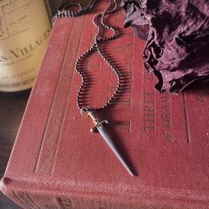 Sword Charm Necklace, Sterling Silver Sword Necklace, Sword Pendant ...