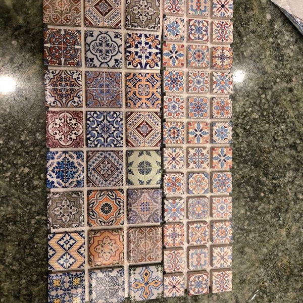 Miniature Stone Tiles, Crafts Wall Mosaics, 1:12 Scale Small Square ...