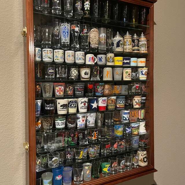 144 Shot Glass 84 Shooter Figures Mini Liquor Display Case Cabinet