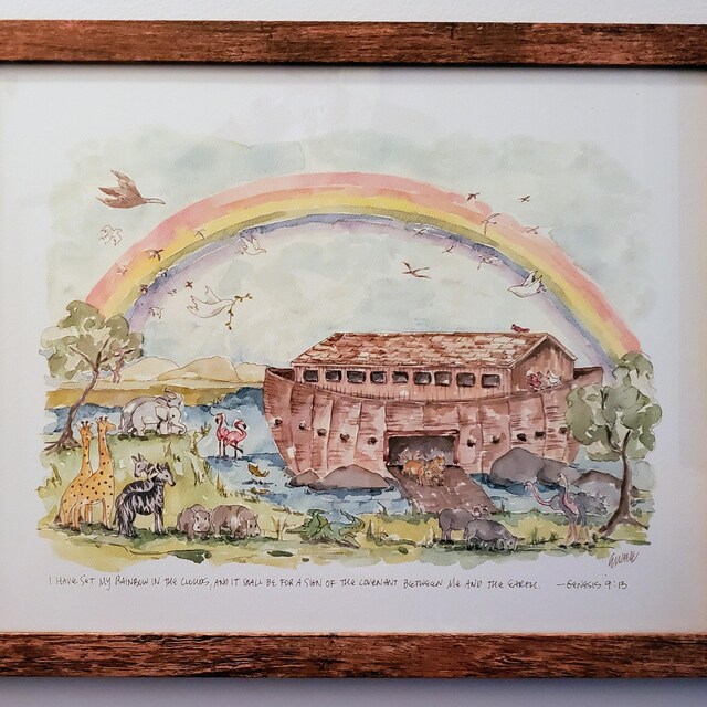 Noah's Ark Watercolor Print 11x14 - Etsy