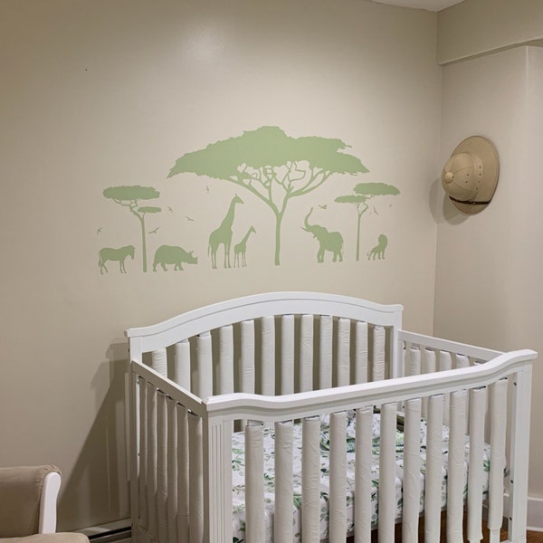 African Safari Wall Decal - Zoo Wall Decal, African Decal, Nature Wall ...