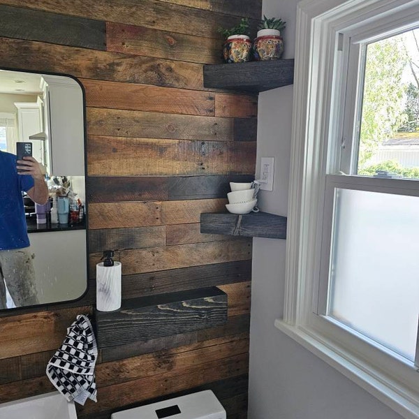 Handmade Rustic Wood Floating Shelf: Farmhouse Wall Decor - Etsy