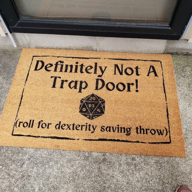 Not A Trap Door Doormat, D&D Doormat, Dungeons and Dragons Doormat, Funny  DND Trap Door Doormat, DND Gift, Housewarming Gift, Saving Throw 