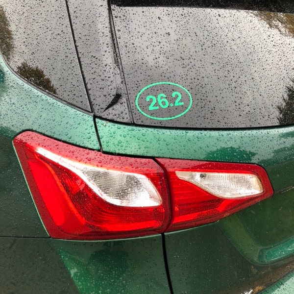Long Distance Sticker 26.2 Marathon Car Decal, Oval Running Vinyl Sticker - Distance Runner ...