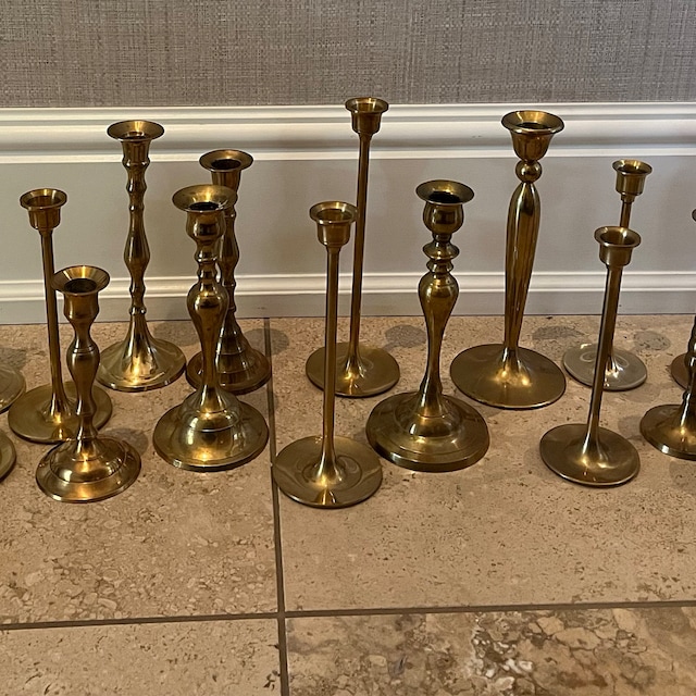 The Food52 Vintage Shop Antique French Brass Candlesticks (Set of