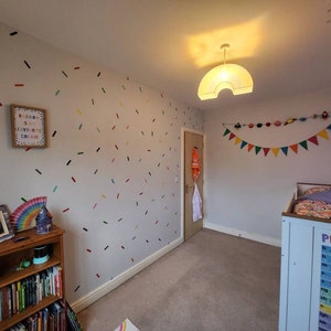 Supzone 128Pcs Colorful Sprinkles Decals Confetti Wall Stickers Mini Bar Matte Finish Vinyl Art Sticker For Kids Nursery Playroom Teen Girl's Bedroom Dorm Home Decoration