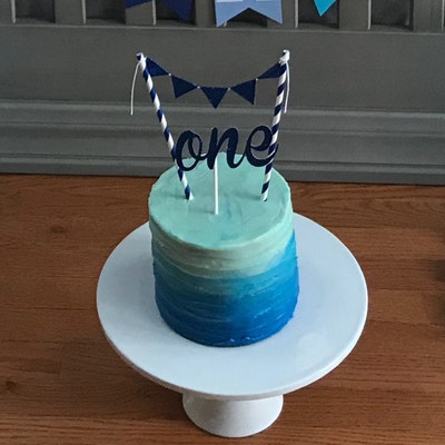 Blue One Cake Topper ONE Cake Topper First Birthday Cake - Etsy