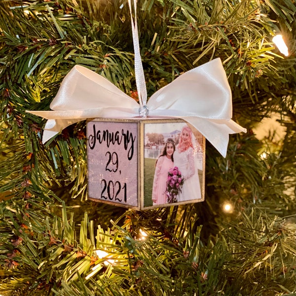 Personalized Photo Ornament Wood Block - Etsy