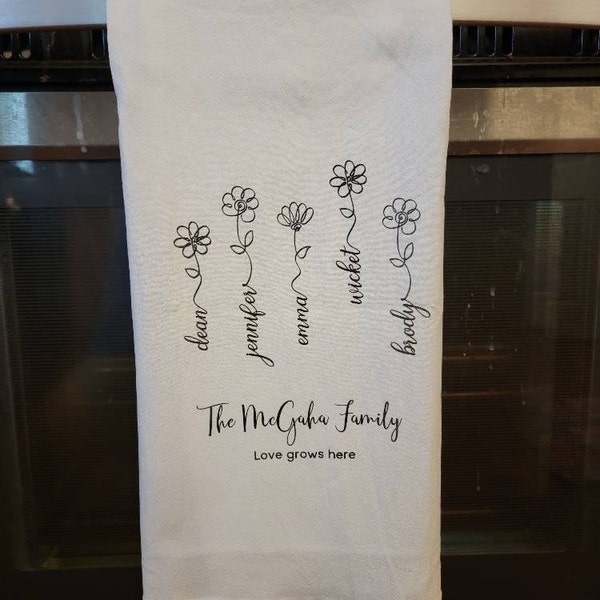 Garden of Love Personalized Tea Towel, Gifts for Her, Mother's Day ...