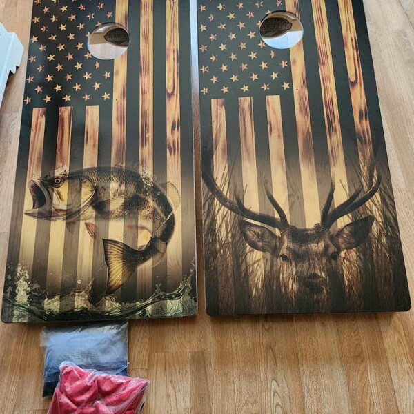 Premium Eagle American Flag Cornhole Boards