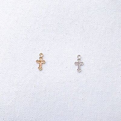 10pcs-10mm Small Cross Pendant in Gold Filled or Sterling Silver ...
