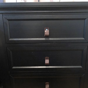 Leather Drawer Pulls Rounded Leather Pulls Finished Leather Front ...