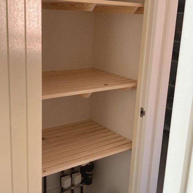 Slatted Shelf Wooden Handmade Custom Sizes Airing Cupboard Boiler
