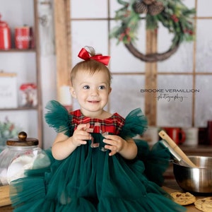 Neonate Abito Compleanno Bambina 1-3 Anni | Tutù Tulle A Pois Con Fascia | Manica Lunga Per Servizio Fotografico