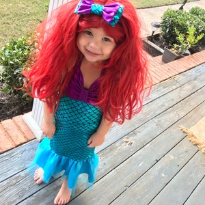 Mermaid Tail Skirt & One Piece Swimsuit Set Toddler Baby Costume Little ...