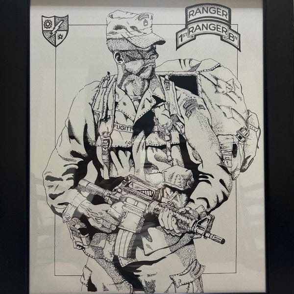 Custom Army Ranger Portrait, Personalized 75th Ranger Regiment Poster ...