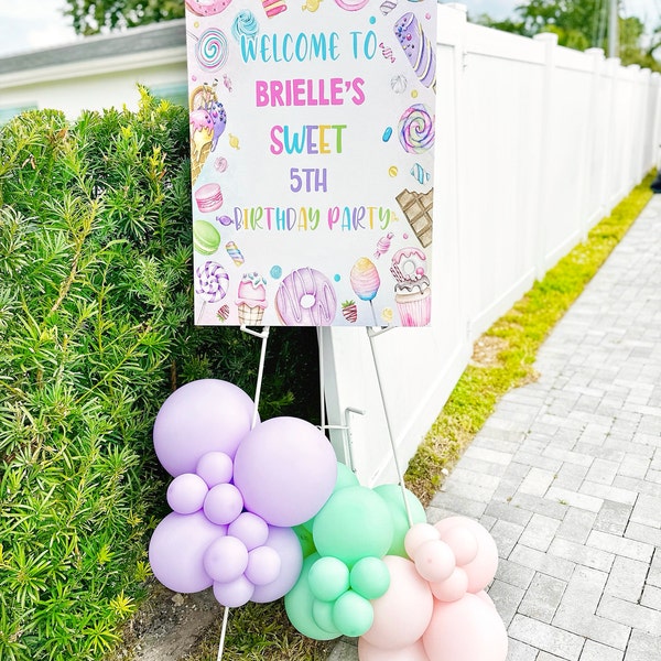 Editable Sweets Candy Welcome Sign Template, Sweets Birthday Custom ...