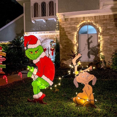 GRINCH Stealing the Christmas Lights Max the Reindeer Cindy - Etsy