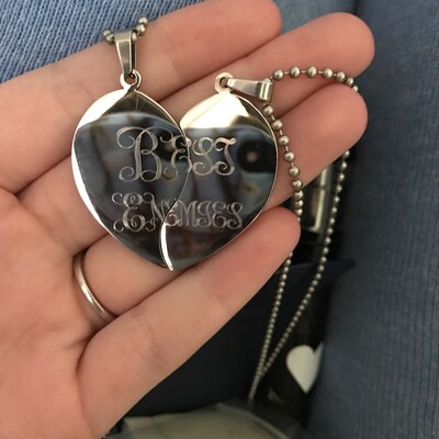 Custom broken heart necklace Clearance