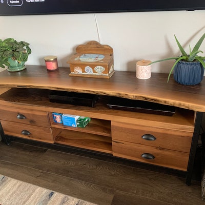 Walnut Wood TV Unit & Console, Modern and Unique Design Decor