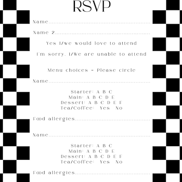 Black Wedding Invitation Templates Modern Black Wedding Invitation Set