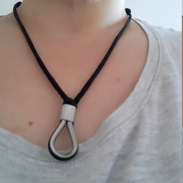 Rope Thimble Necklace, Paracord Necklace, Nautical Stainless Steel
