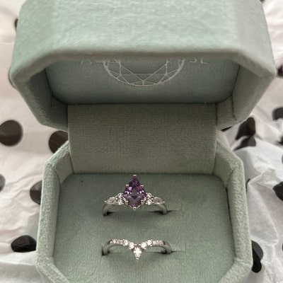 Skye Alexandrite & Moonstone Ring Set Sterling Silver Kite Engagement ...