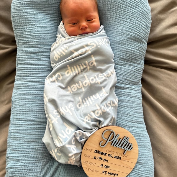 Newborn Baby Stats Sign, Wooden Birth Sign, Hospital Footprint Sign for ...