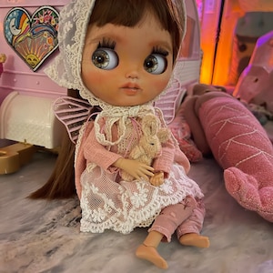 Customer photo of Pink Embroidery Lace Dress with Scarf from This Is Blythe