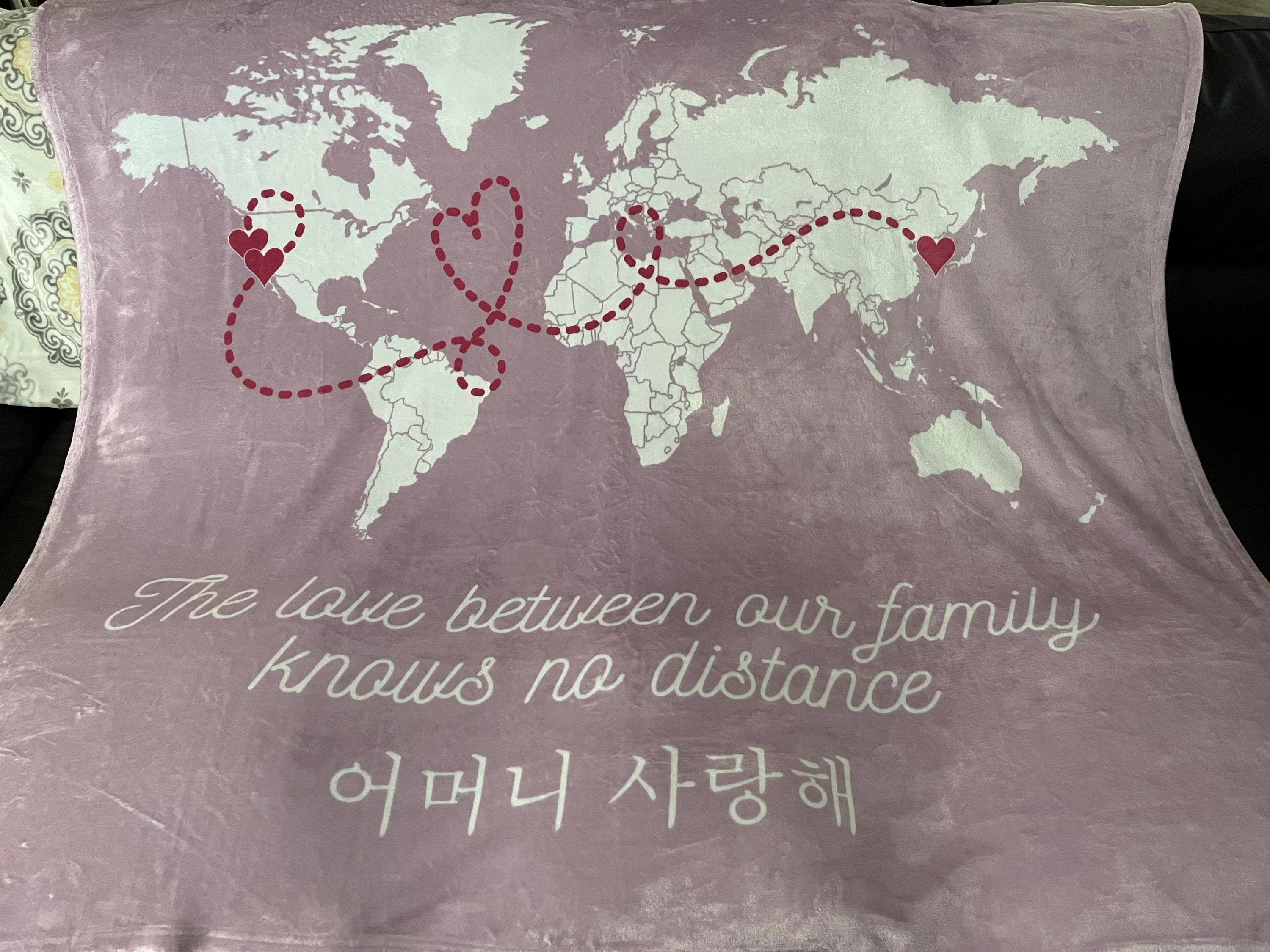 Long Distance Family Gift, Personalized Blanket for Mom, Custom State to State, Multiple States Custom Blanket Family Gift, Christmas Gift