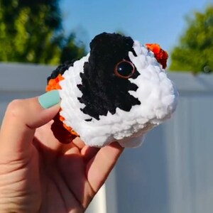 縫わずに編めるモルモットのぬいぐるみの作り方、初心者向けあみぐるみ