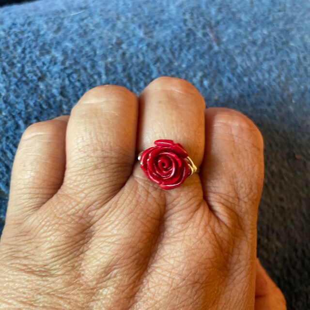 Red sale flower ring