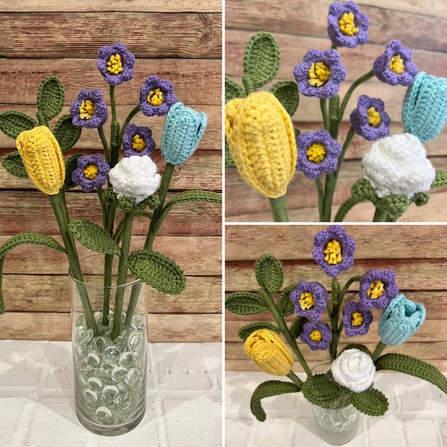 Deuson Kit De Crochet Pour Débutants - Bouquet De Fleurs Artificielles