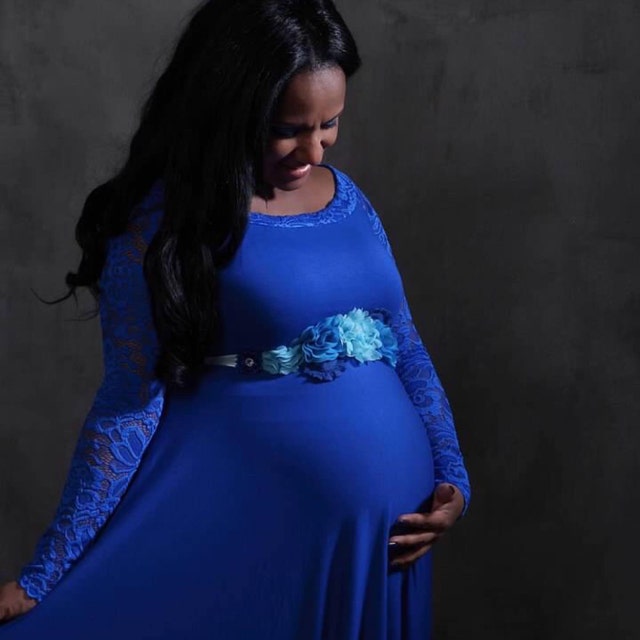 Maternity Dress Royal Blue Lace, Baby Shower Dress, Long Maternity Dress,  Fitted Long Maternity Dress - Etsy