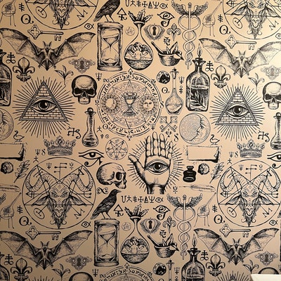 Gothic Wallpaper Beige & Black Wallpaper Options Mystical, Occult ...