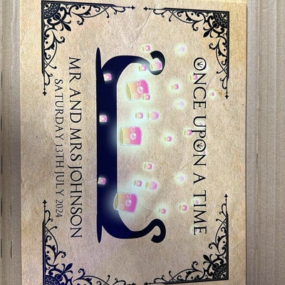Rapunzel Floating Lanterns and Boat Wedding Guestbook Personalised ...