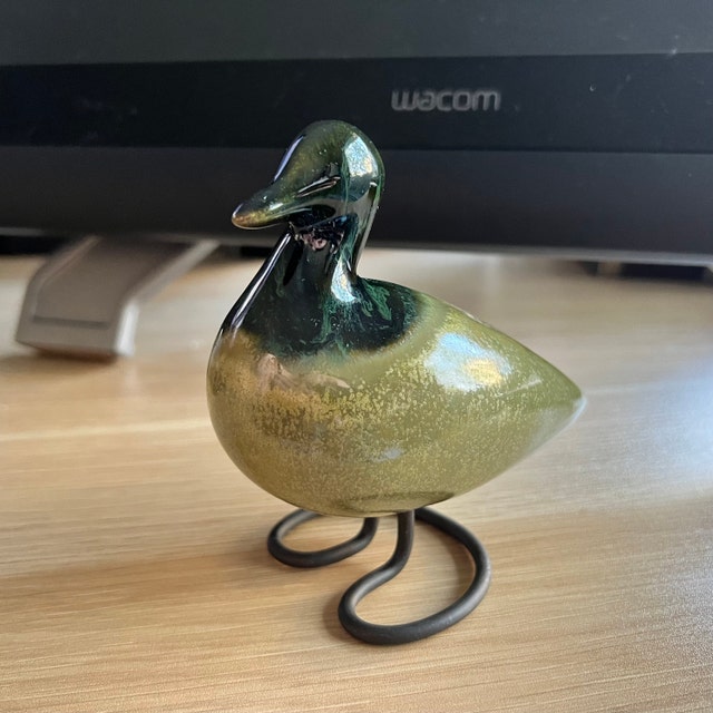 Decorative Ceramic Duck | Small Colorful Bird Figurine