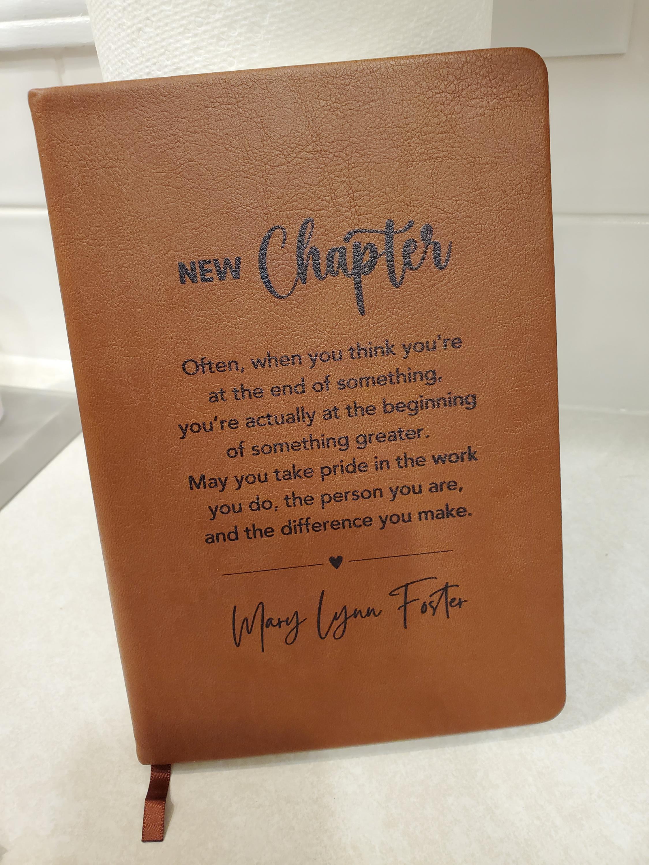 New Chapter Journal, Teacher Retirement Gift, Retirement of Coworker, Gifts for Women, Nurse, Corporate Gifts, New job, off to college gift