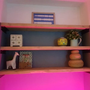 Adjustable Shelf Brackets Rustic Metal Alcove Shelf Brackets 40x40mm - Set Of 2 For Scaffold Board Shelves, 40kg Capacity Rustic Shelf Brackets Metal - Foto 5