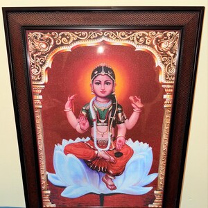 Sri Bala Tripurasundari フォトフレーム、ヒンドゥー教の女神アート