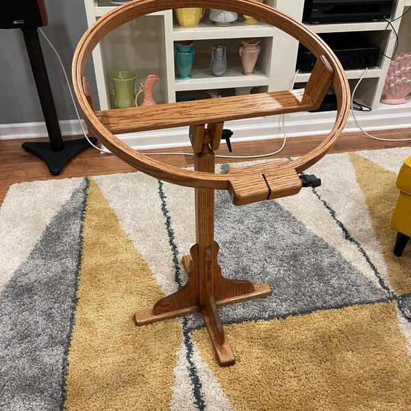Solid Oak Wood 22" Quilting Hoop Stand for Free Hand Quilting - Amish ...