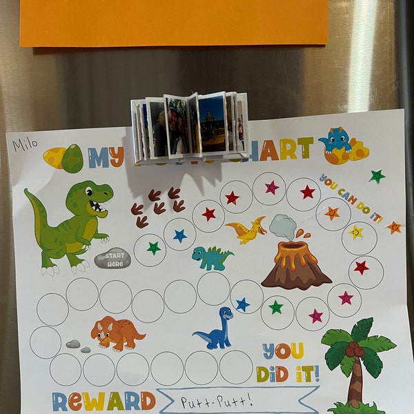 Printable Dinosaur Potty Chart, Potty Chart for Boys, Potty Training ...