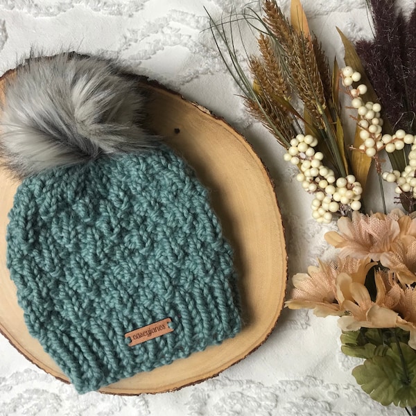 Knitting Pattern // Chunky Knit Beanie Pattern // Knitted Hat Pattern ...