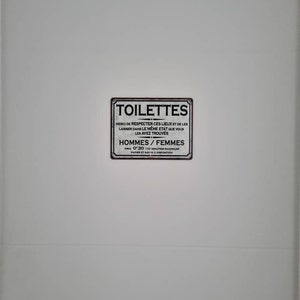 Panneau Signalétique Suspendu "Toilets" En Métal 10x20cm - Style Rétro - Neuf